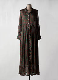 Robe longue manches longues manches longues vert OPULLENCE femme