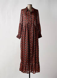 Robe longue manches longues manches longues orange OPULLENCE femme