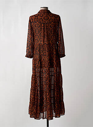 Robe longue manches longues manches longues marron GRACE & MILA femme