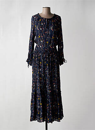 Robe longue manches longues manches longues bleu TEDDY SMITH femme