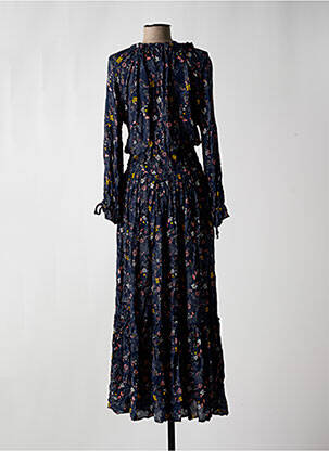 Robe longue manches longues manches longues bleu TEDDY SMITH femme