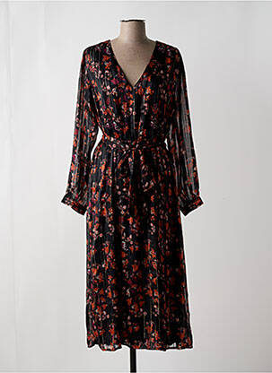 Robe longue manches longues manches longues noir LA PETITE ETOILE femme
