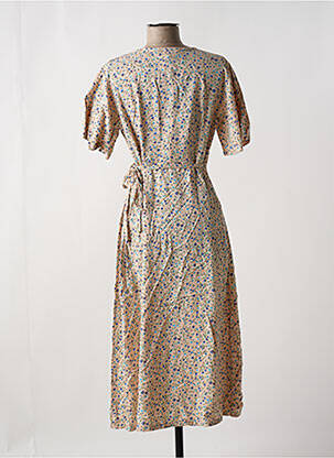 Robe mi-longue imprimé fleurs manches courtes rose PEOPLE TREE femme