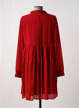 Robe courte coupe fluide manches longues rouge GRACE & MILA femme