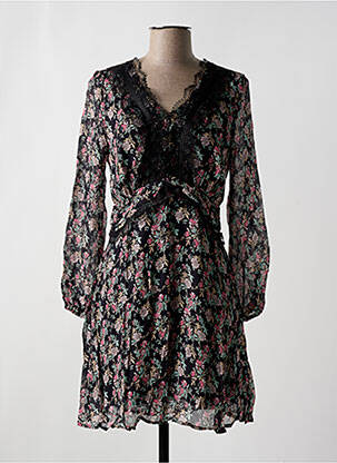 Robe courte fermeture zippée au dos manches longues noir SCHOOL RAG femme