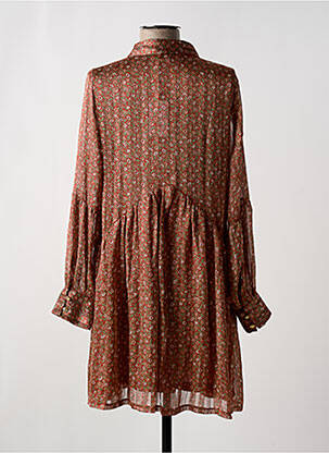 Robe courte coupe fluide manches longues orange OPULLENCE femme