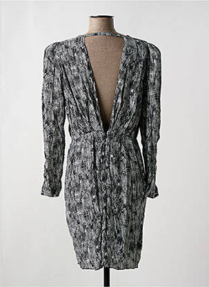 Robe mi-longue imprimé fantaisie manches longues noir SCHOOL RAG femme