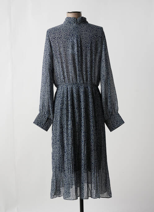 Robe mi-longue imprimé fleurs manches longues bleu MOLLY BRACKEN femme