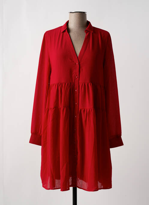 Robe courte manches longues manches longues rouge GRACE & MILA femme