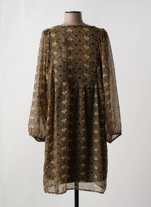 Robe mi-longue jaune SCHOOL RAG pour femme