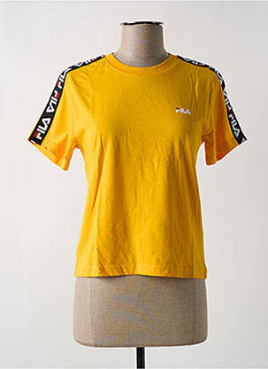 T-shirt coupe droite manches courtes jaune FILA femme
