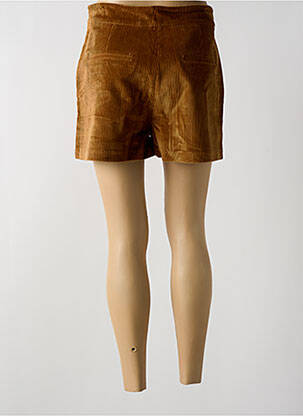 Short taille à pinces taille haute marron BÔ-M femme
