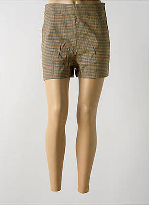 Short coupe droite taille haute beige BÔ-M femme