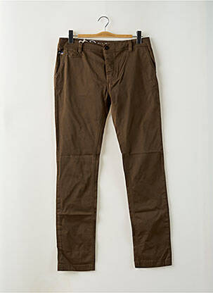 Pantalon chino poches taille normale marron DONOVAN homme