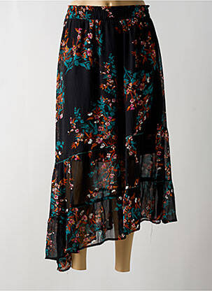 Jupe longue tissage crêpe noir GRACE & MILA femme