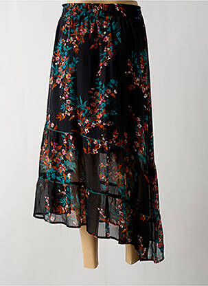 Jupe longue tissage crêpe noir GRACE & MILA femme