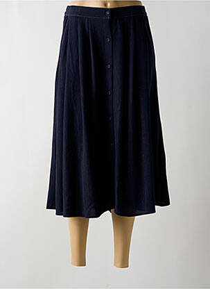 Jupe mi-longue coupe évasée bleu GRACE & MILA femme