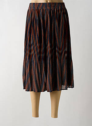 Jupe mi-longue taille haute marron MINIMUM femme