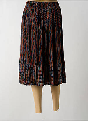 Jupe mi-longue taille haute marron MINIMUM femme