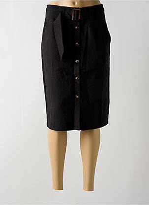 Jupe mi-longue taille à pinces noir GRACE & MILA femme