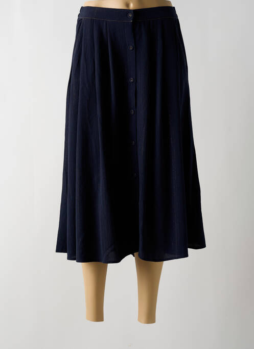 Jupe mi-longue coupe évasée bleu GRACE & MILA femme