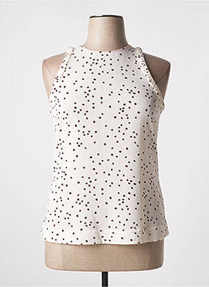 Top imprimé fantaisie sans manche beige PAUL SMITH femme