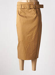 Jupe longue fermeture zippée au dos beige ALBERTO BIANI femme