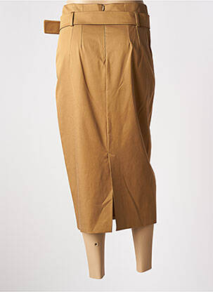Jupe longue fermeture zippée au dos beige ALBERTO BIANI femme