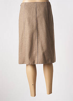 Jupe mi-longue coupe droite beige PAULE KA femme