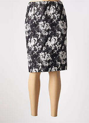 Jupe mi-longue fermeture zippée au dos noir PAULE KA femme