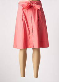 Jupe mi-longue coupe évasée rose PAULE KA femme