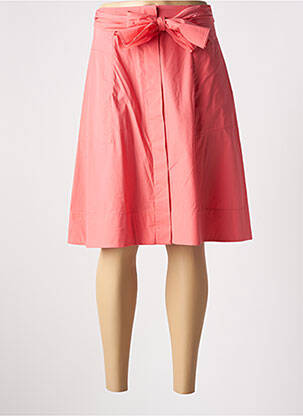 Jupe mi-longue coupe évasée rose PAULE KA femme