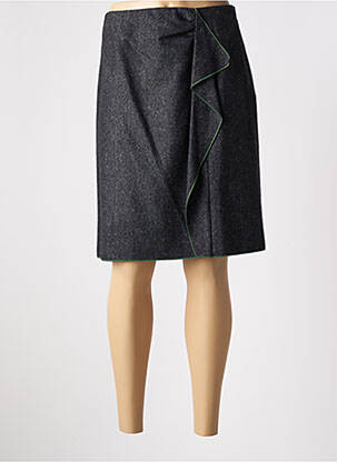 Jupe mi-longue fermeture zip latéral gris PAULE KA femme
