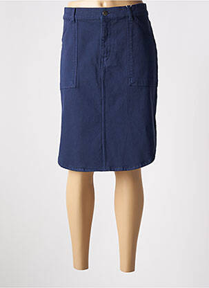 Jupe mi-longue coupe droite bleu ACQUAVERDE femme
