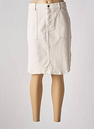 Jupe mi-longue coupe droite beige ACQUAVERDE femme