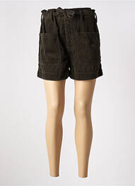 Short fermeture zippée sous rabat boutonné vert fonce ACQUAVERDE femme