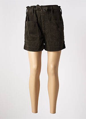 Short fermeture zippée sous rabat boutonné vert fonce ACQUAVERDE femme
