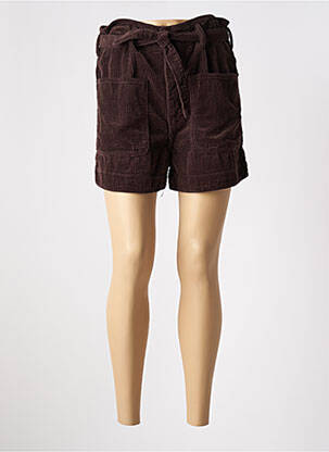 Short fermeture zippée sous rabat boutonné marron ACQUAVERDE femme