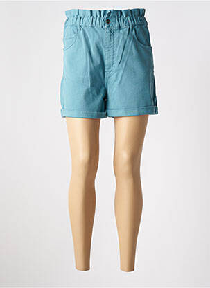 Short fermeture zippée sous rabat boutonné bleu ACQUAVERDE femme