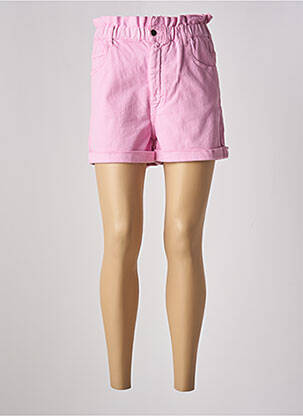 Short fermeture zippée sous rabat boutonné rose ACQUAVERDE femme