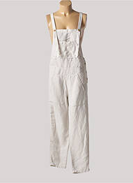 Salopette fermeture boutonnée sur le devant fines bretelles beige ACQUAVERDE femme