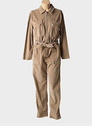 Combi-pantalon col chemisier manches longues beige ACQUAVERDE femme