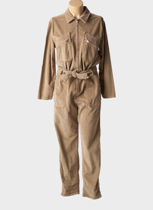 Combi-pantalon col chemisier manches longues beige ACQUAVERDE femme