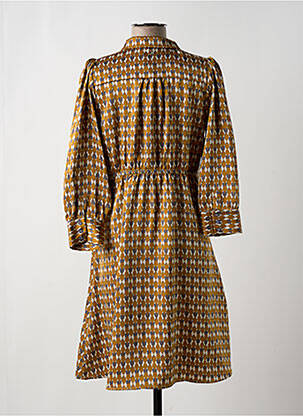 Robe mi-longue manches 3/4 manches 3/4 jaune CHATTAWAK femme
