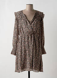 Robe mi-longue imprimé fleurs manches longues rose CHATTAWAK femme