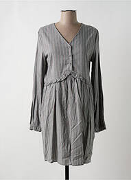 Robe mi-longue manches longues manches longues gris SEASON femme
