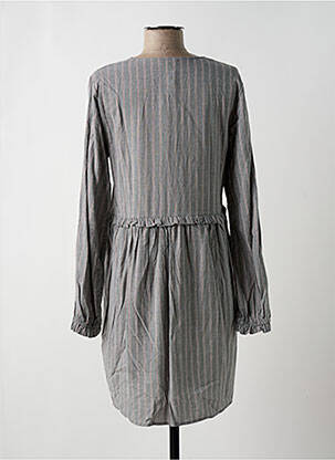 Robe mi-longue manches longues manches longues gris SEASON femme