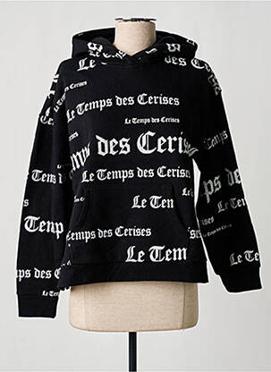 Sweat-shirt à capuche manches longues manches longues noir LE TEMPS DES CERISES femme
