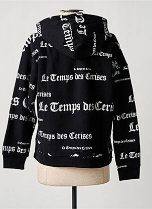 Sweat-shirt à capuche manches longues manches longues noir LE TEMPS DES CERISES femme
