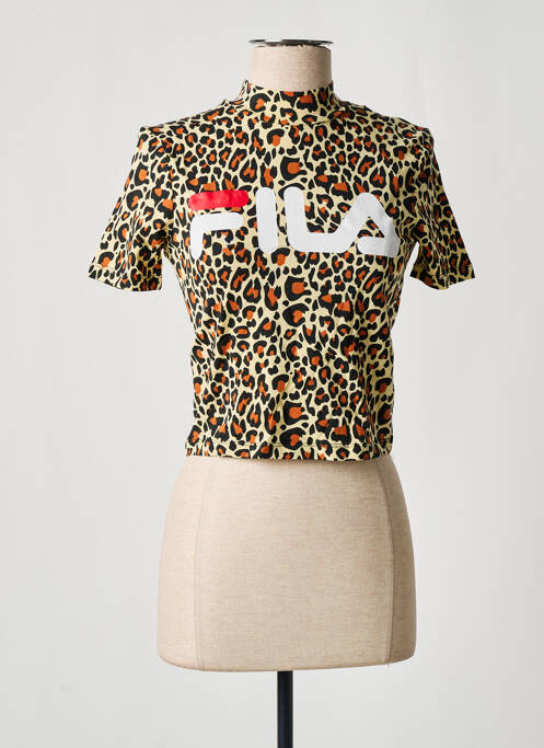 T-shirt imprimé fantaisie manches courtes jaune FILA femme